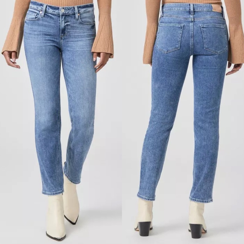 NWT Paige Amber Mid Rise Straight Ankle Jeans Tapestry - Picture 2 of 6